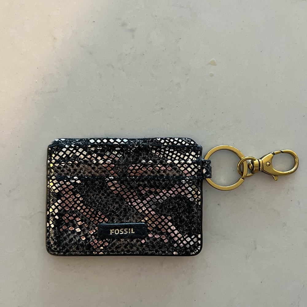 Fossil card holder and keychain.